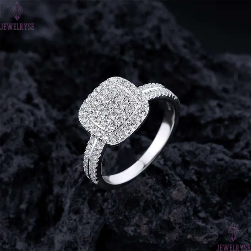 classic square full 5A cubic zirconia s925 sterling silver ring for woman party diamond luxury designer engagement wedding rings womens jewelry size 5