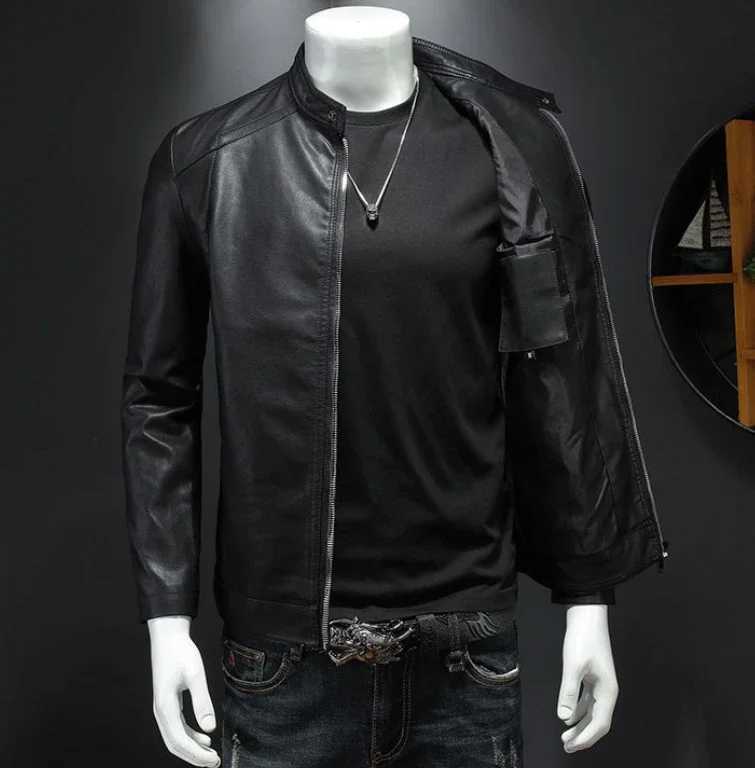 Mens motorcycle leather jacket autumn/winter 2025 new casual versatile slim fit American outdoor fashion trend leather jacketT251204