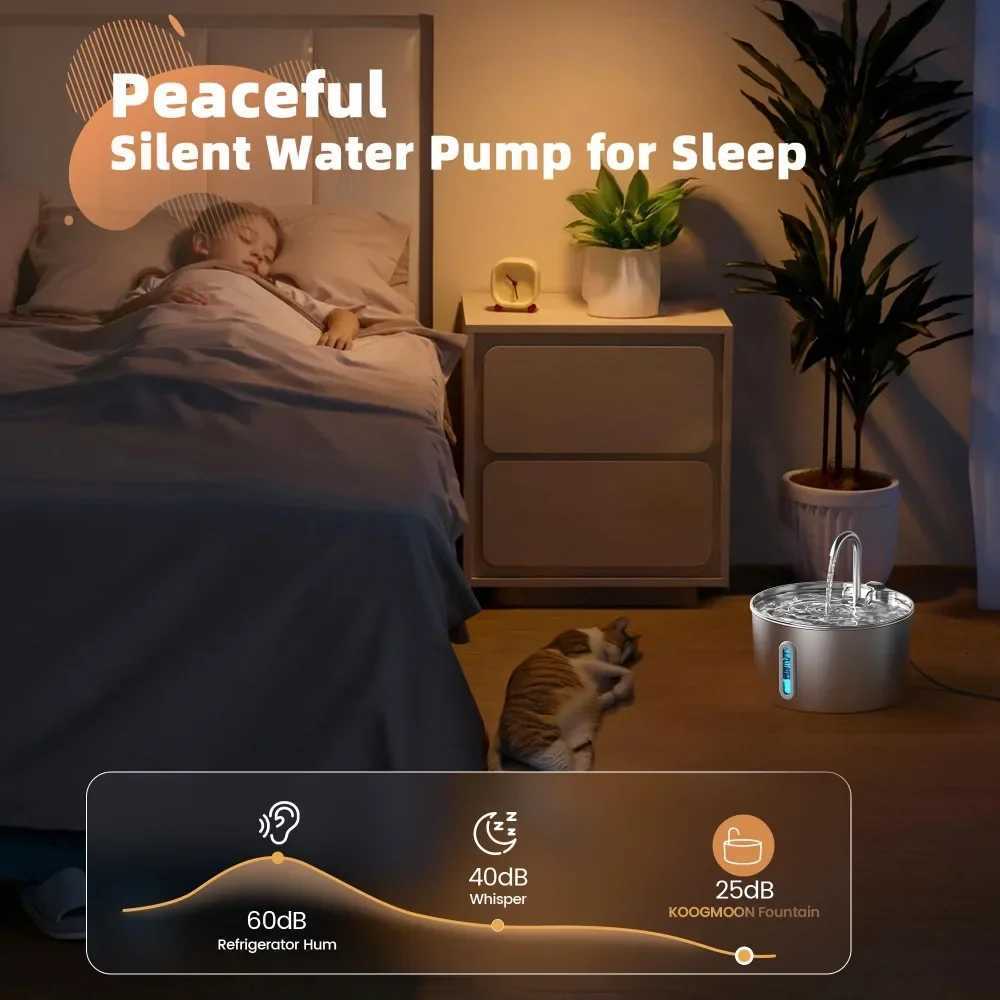 22 L Cat Water Fountain Automatic Pet Water Inside Metal Water Dispenser Bowl with Faucet Level Window Ultra Quiet Pump M251204