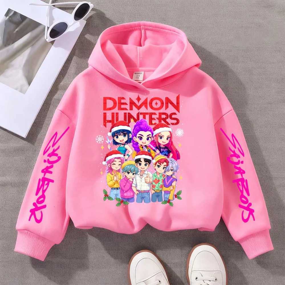 Hot Childrens Christmas Hoodies KPop Demon Hunters Tops Boy Girls Coat Casual Toddle Sweatshirr Child 3-12 Year Spring Autumn entry luxW251204