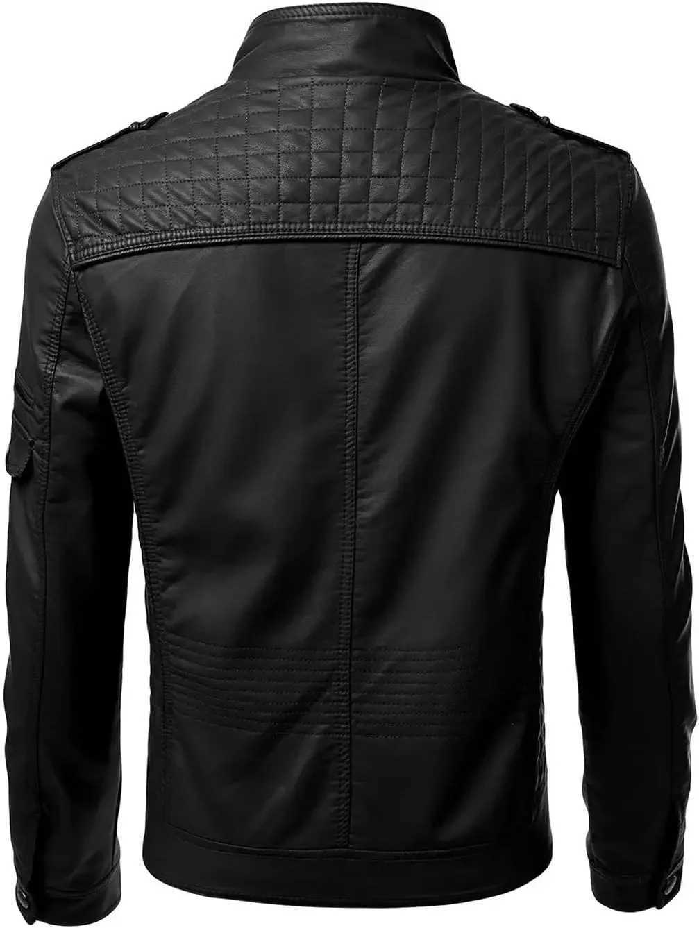 MEN Slim Fit Faux Leather Outwear Coats Man Mens Black PU Leather Biker Classics Jacket VINTAGE MOTORCYCLE JACKETS FOR menT251204