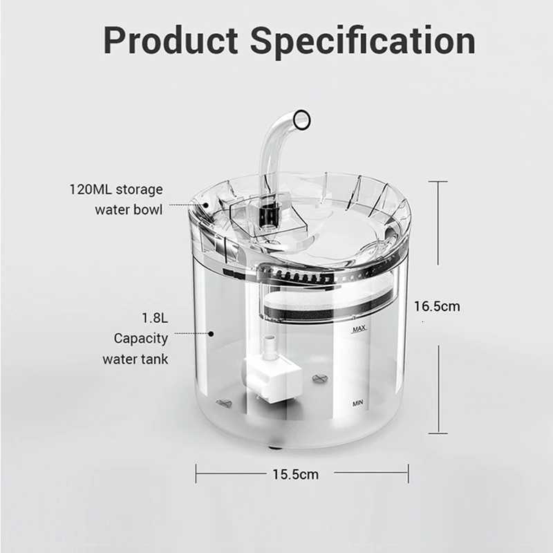 Cat Water Fountain Auto Filter USB Electric Mute Cat Drinker Bowl Recirculate Filtring Drinker for Cats Pet Water Dispenser M251204