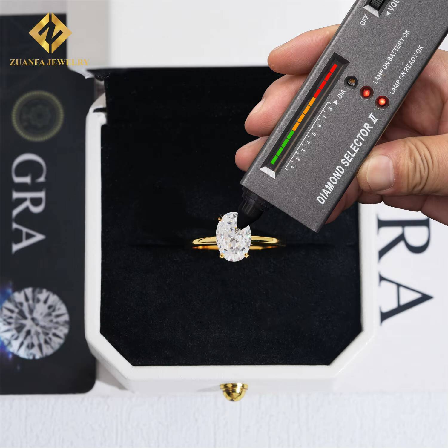 Trendy Fine Fashion Jewelry Diamond Rings S925 Sterling Silver VVs1 Moissanite Ring of Wedding Engagement