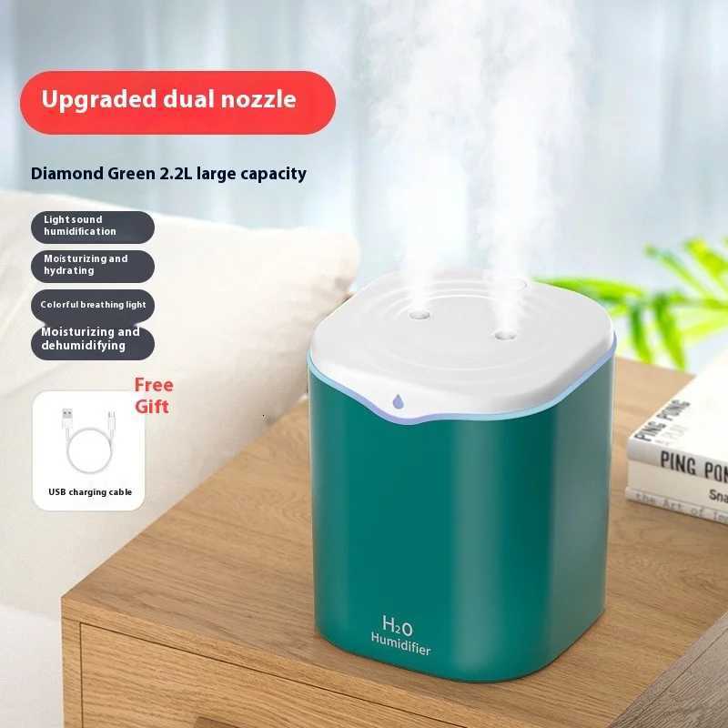 Large Capacity Dual Spray Humidifier Usb He Bedro 2L Silent Water Replenisher Air Purifier Wireless Water Diffuser Off C251204