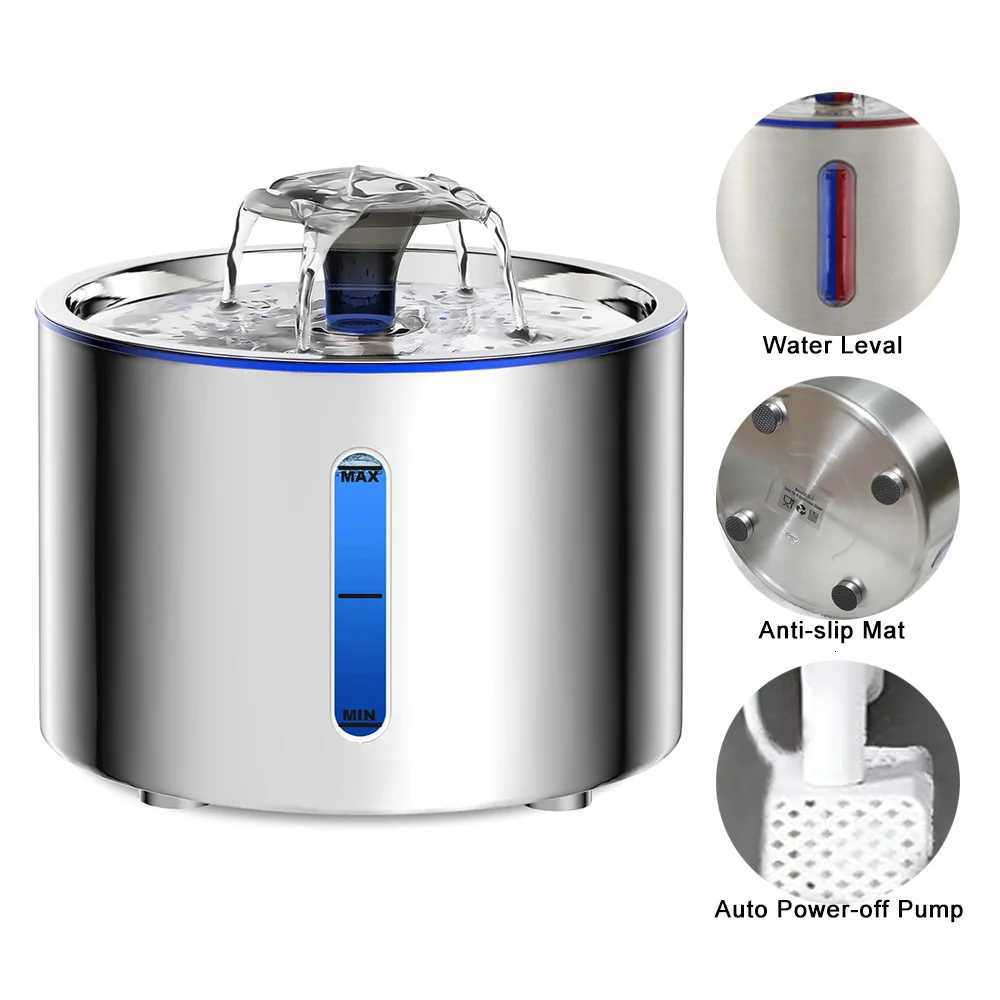 25L Stainless Steel Automatic Cat Water Fountain Auto Power-off Fountain With LED Light Non-slip Mat Dog Water Dispenser M251204
