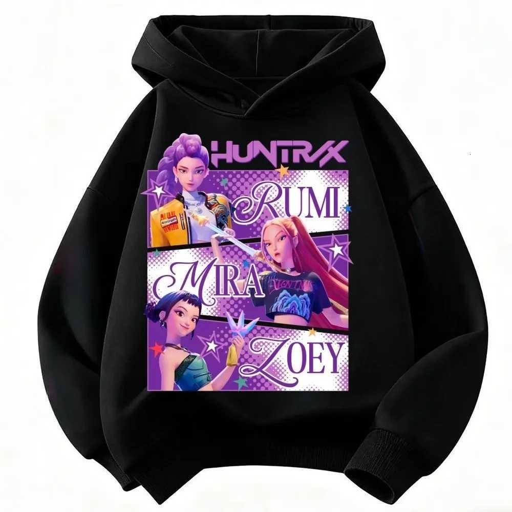 Korean KPop Demon Hunter Childrens Hoodie Girls Clothing Fashion Boys Clothing Autumn and Winter Warm Childrens Tops entry luxW251204