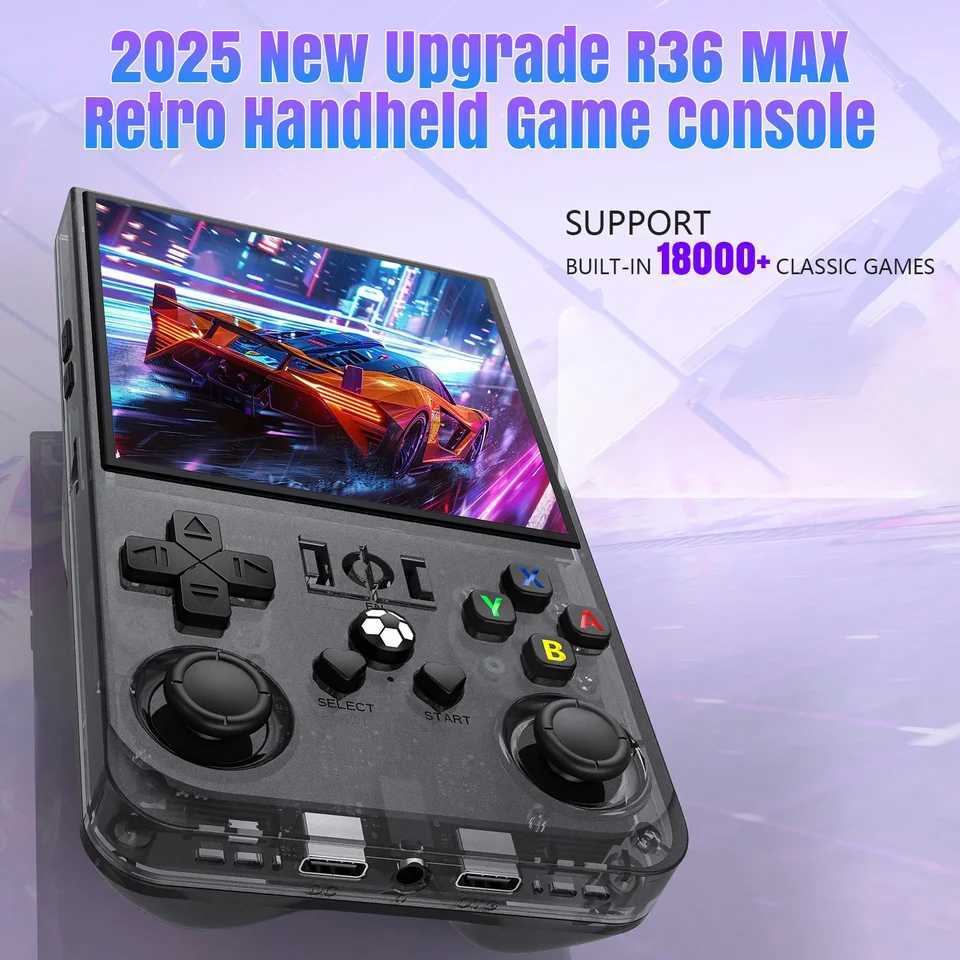 Open Source R36MAX Retro Handheld Video Game Console RK3326 Chip 64/128G Portable Pocket Game Player 4HD Sn Game Console H251204