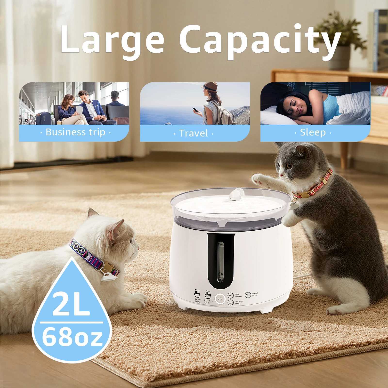 AQHH Wireless Pump Pet Water Dispenser Automatic Circulation Filtration Water Dispenser USB Electric Mute Cats Water Dispenser M251204 - view 3