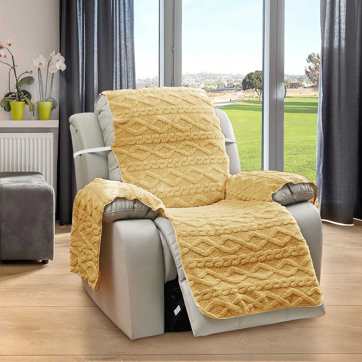 1pc Sofa Cover Chair Cover Thick 1 Seater Furniture Protector Covers Jacquard Weave Chair Protectors Covers for Living Room M251204 - view 6