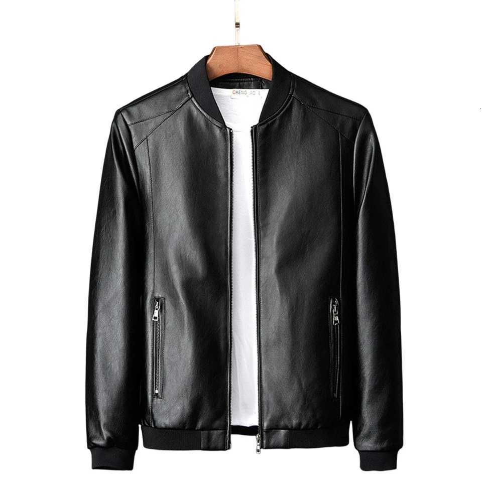 Men Faux Leather Jackets Slim Fit Warm Plush Handsome Business Coat OuterwearT251204