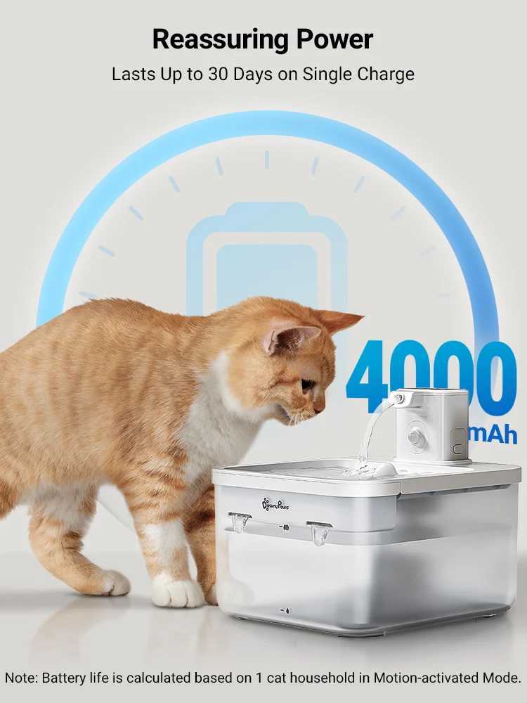 DownyPaws 25L Wireless Cat Water Fountain Battery Operated Automatic Pet Water Fountain with Motion Sensor Dog Water Dispenser M251204 - view 5
