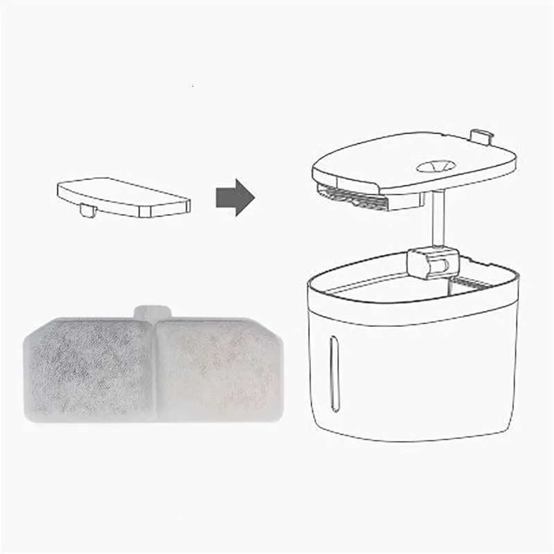 Replacement Filters Cat Water Fountain Filters Element for Stainless Steel Cat Water Fountain Activated Carbon Sponges Filters M251204