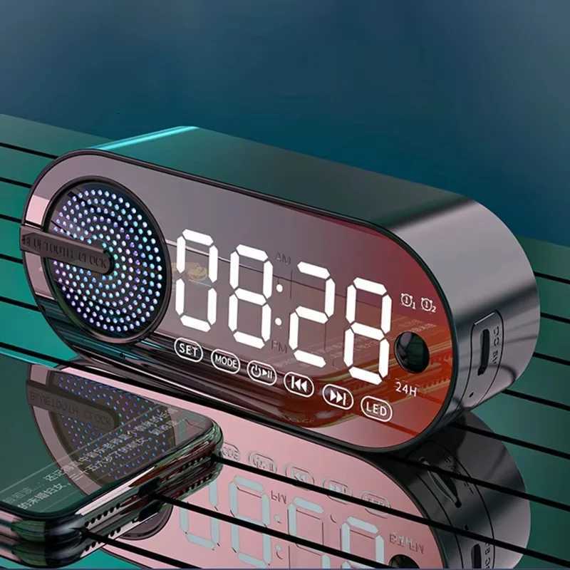 Mini Wireless Speaker Al Clock RGB TWS USB LED Mirror Digital Clock FM Large Display Living Ro Off Decoration C251204