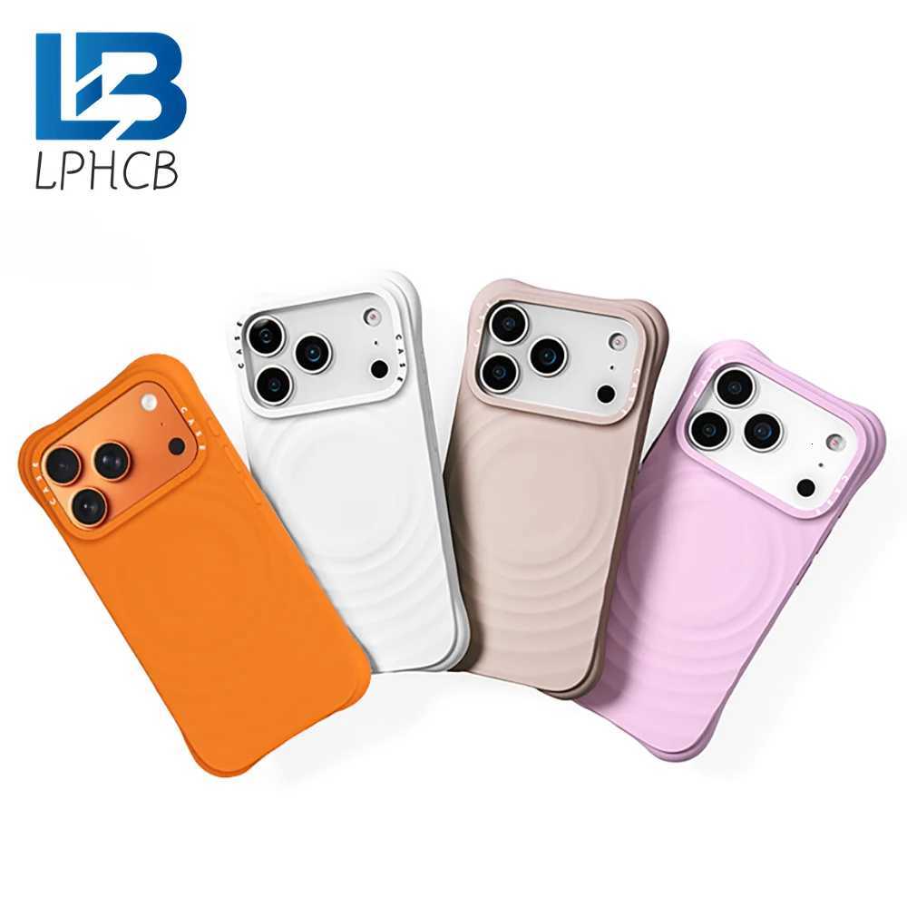 Ripple Silicone Engraved Letters Phone Case for iPhone 17 Pro Max 17Pro For Magnetic Wireless Charging Anti-fall Cover H251203