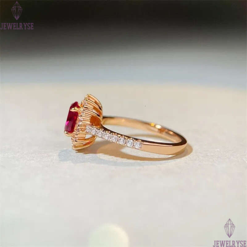 1ct diamond 18k gold ring designer for woman wed luxury 925 sterling silver red blue 5A zirconia engagement wedding rings anniversary jewelry women gi