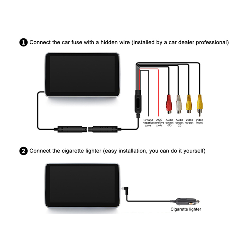 10.1" Car Headrest Monitor With Carplay Android Auto Mirror Link Vehicle IPS Touch Screen Back Seat Player Entertainment Device for Watching TV, 