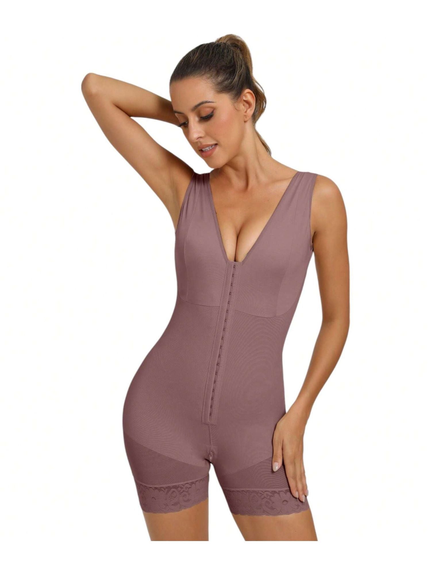 Women's Tummy-Control Faja Corsets: Full-Length Body Shapers With Lift Support & Concealed Zippers