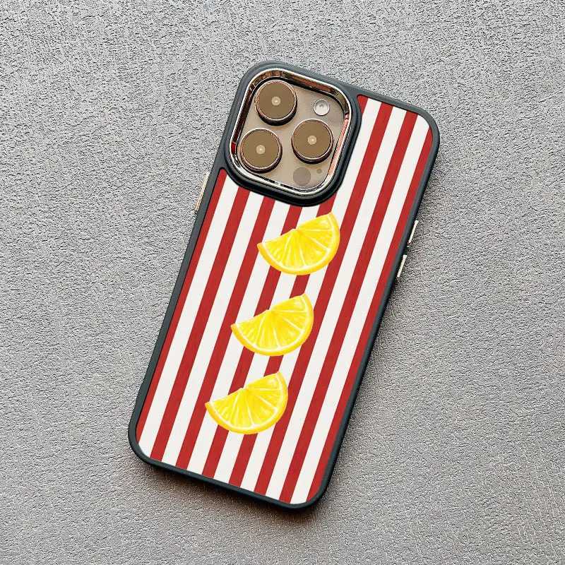 Red e Stripe Fruits Lemon ry Sillicone Phone Case for IPhone 16 15 14 Pro Max Plus 13 12 11 Pro Max XR XS X 7 8 SE2 Cover H251203