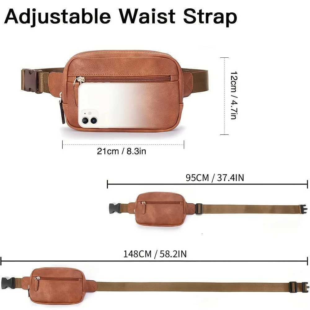 PU Leather Waist Bag Womens Belt Bag Fashion Crossbody Chest Bag Adjustable Shoulder Strap PU Leather Womens Messenger HandbagT251204