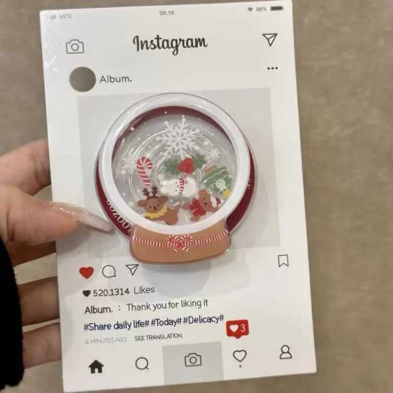 INS Korean Cute Snowflake Griptok Magnetic Phone Stand Foldable Wireless Charger Case for IPhone 17Pro Christmas H251203