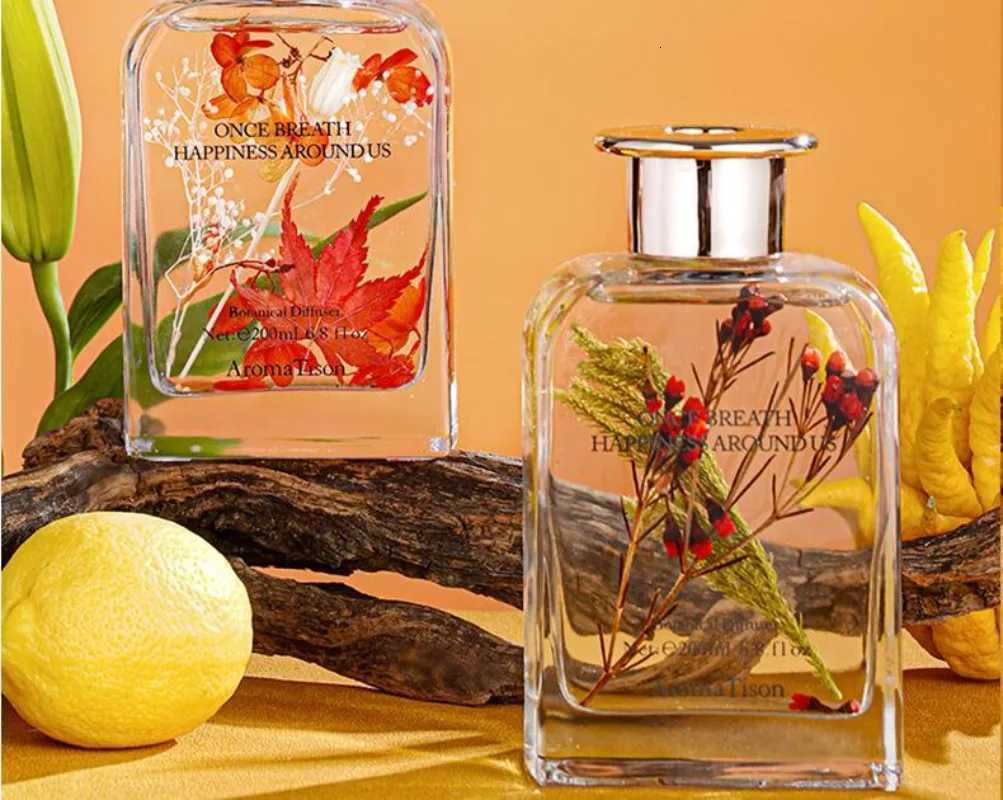 Preserved Flower Flameless Reed Diffuser - Natural Plant Aromatherapy for Home/Office Scent with Bamboo Sticks Y251204