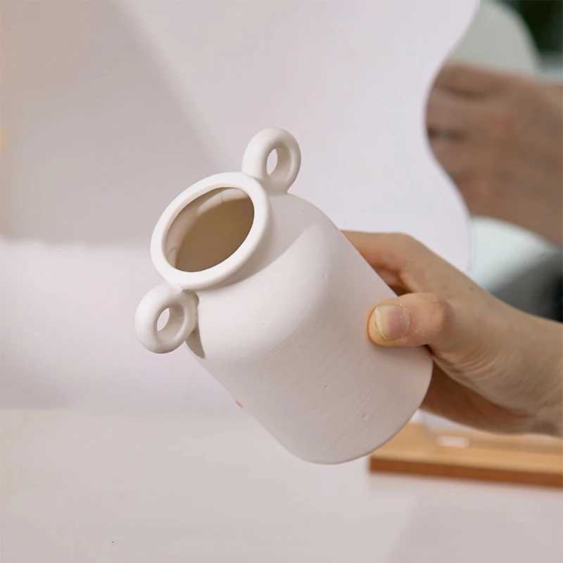 White Vase Ceramic Vase Flower Arrangement Vase Aesthetic Vases Desktop Ornament Flower Vase Flower Bottle Container Vases H251204