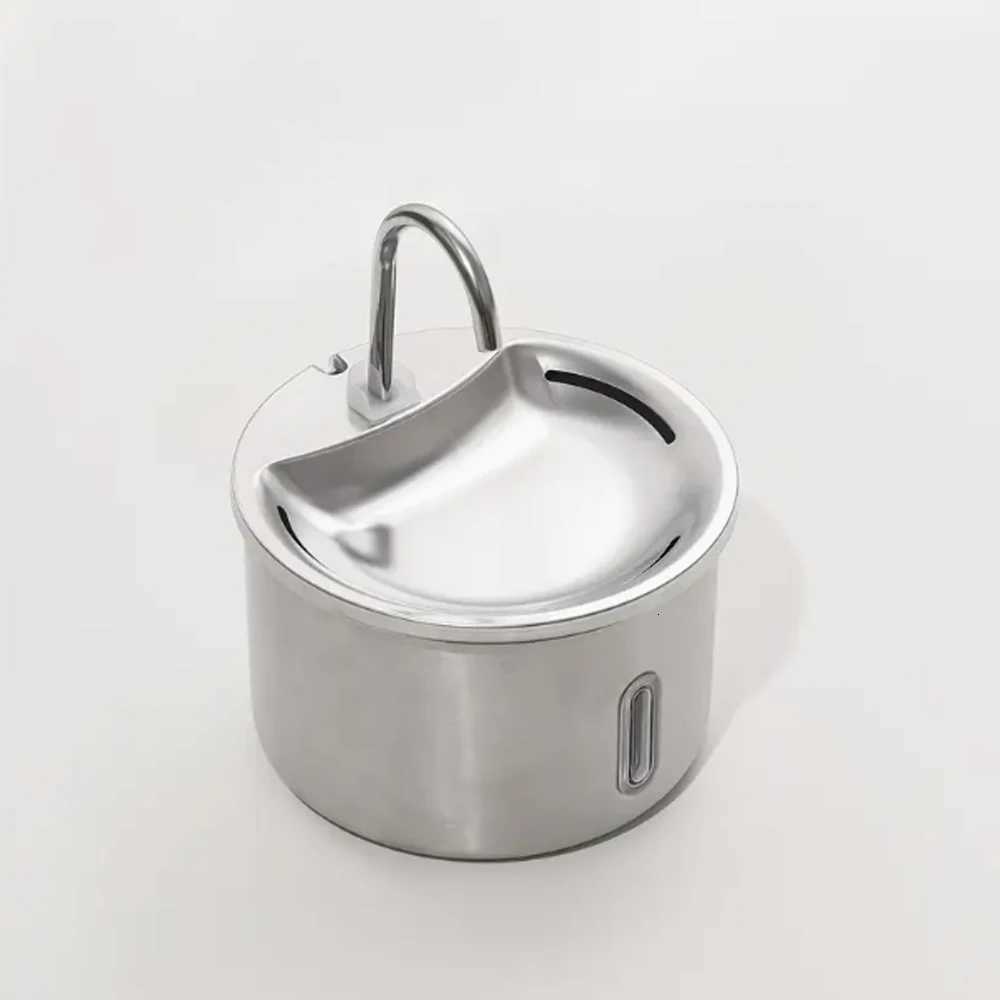 Stainless Steel Pet Water Dispenser With Window 2L Silent Automatic Cat And Dog Water Dispenser To Increase Water Intake M251204