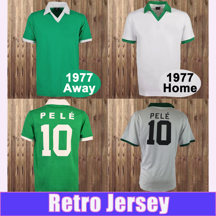 1997 COSMOS Retro Pele Mens Soccer Jerseys NEW Home Green Away White Football Shirts YORK Short Sleeve Adult Uniforms