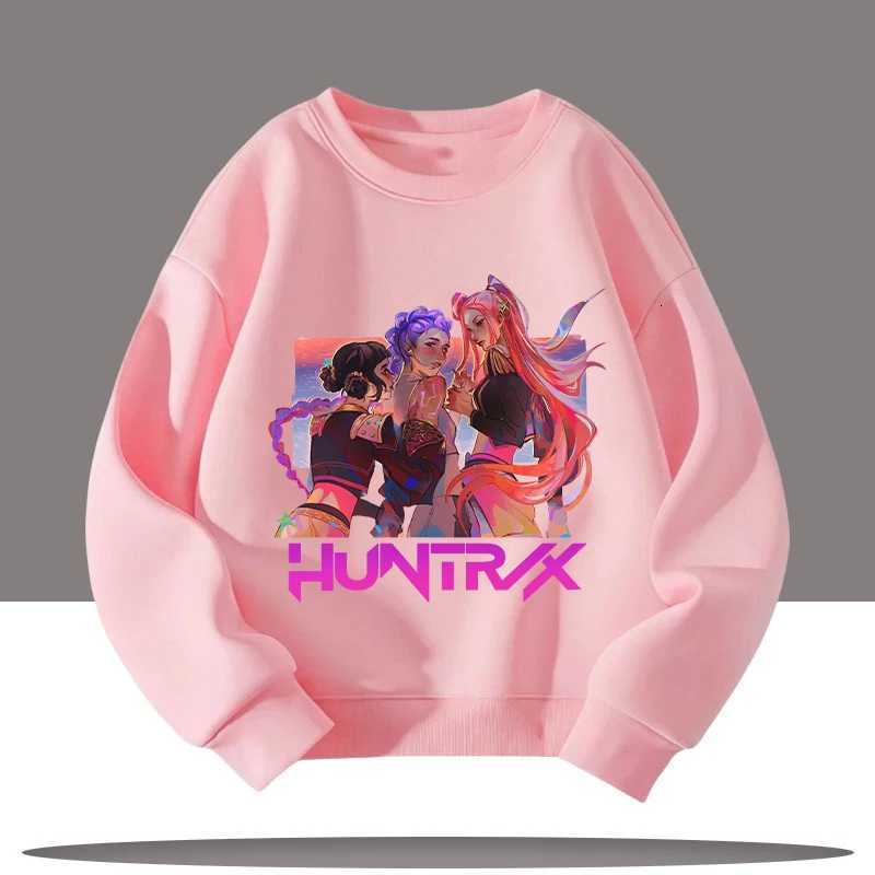 K-pop Demon Hunters new childrens crew-neck sports shirt - cute girl casual top - childrens clothing with cartoon printW251204