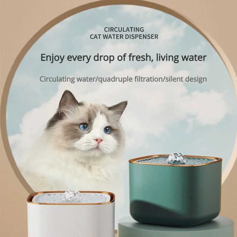 3L Automatic Cat Water Fountain with LED Light Ultra Silent USB Cats Electric Mute Water Feeder Pet Drinking Water Fountain M251204