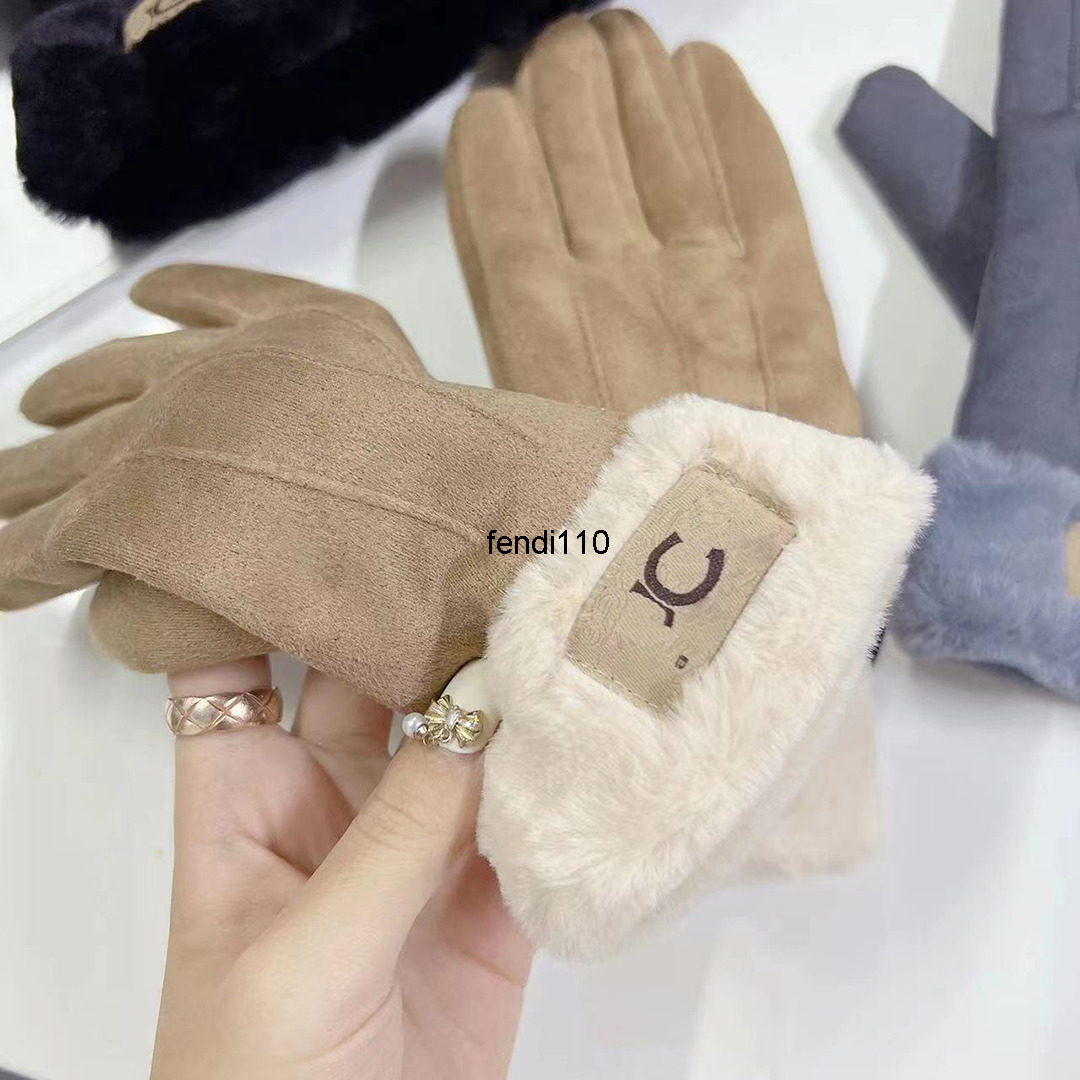 Five Fingers Gloves Gloves designer gloves luxury gloves designer letter leather design gloves warm Waterproof cycling padded warmth women gloves Christmas gift
