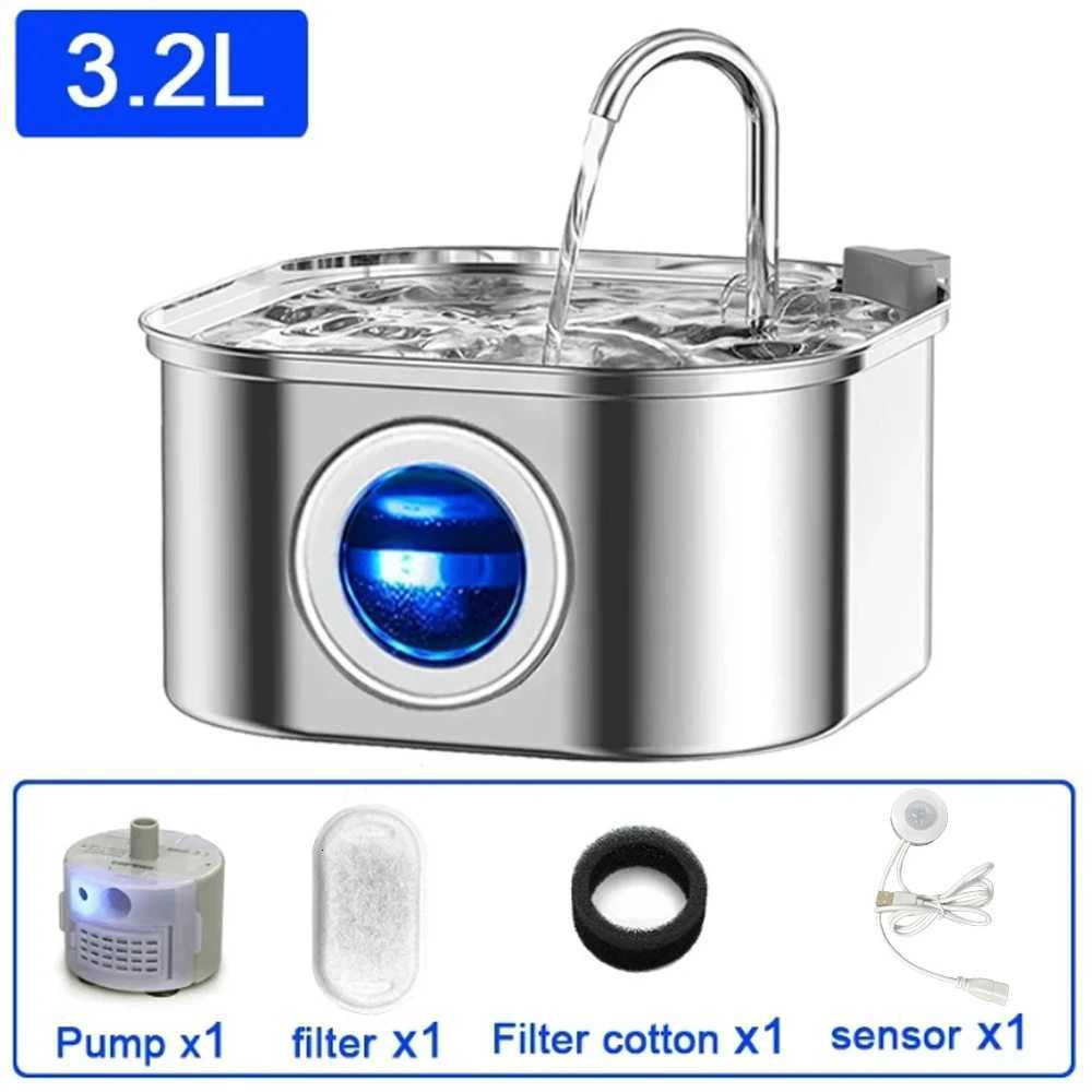 Transparent Window Cat Water Dispenser with sensor 32L/108oz Super Quiet Pets Auto Filter Stainless Steel Cats Water Fountain M251204 - view 7