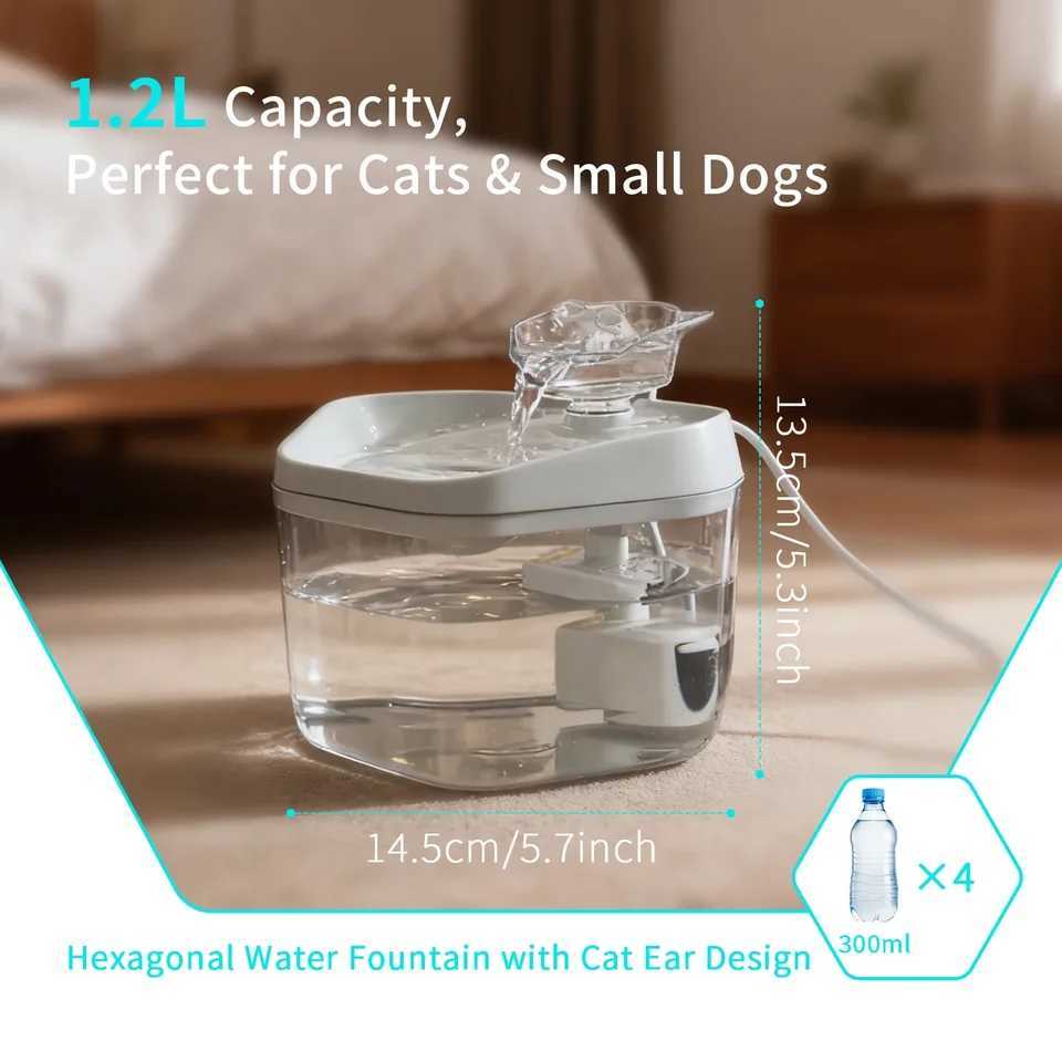 Cat Fountain 12L/4223fl oz Cat Water Dispenser Pet Drinking Fountain USB Powered - Suitable for Cats/Small to Medium Dogs M251204