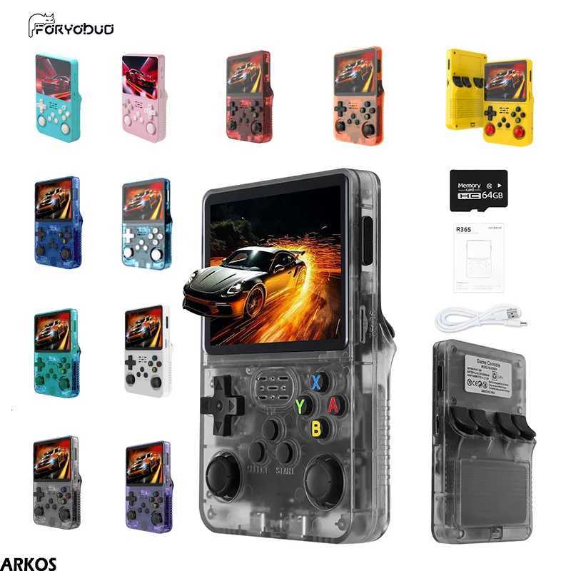 FORYOBUD R36S Retro Handheld Game Console Linux System 35 Inch IPS Portable Pocket Player 64GB Video Gaming Kids Gifts H251204