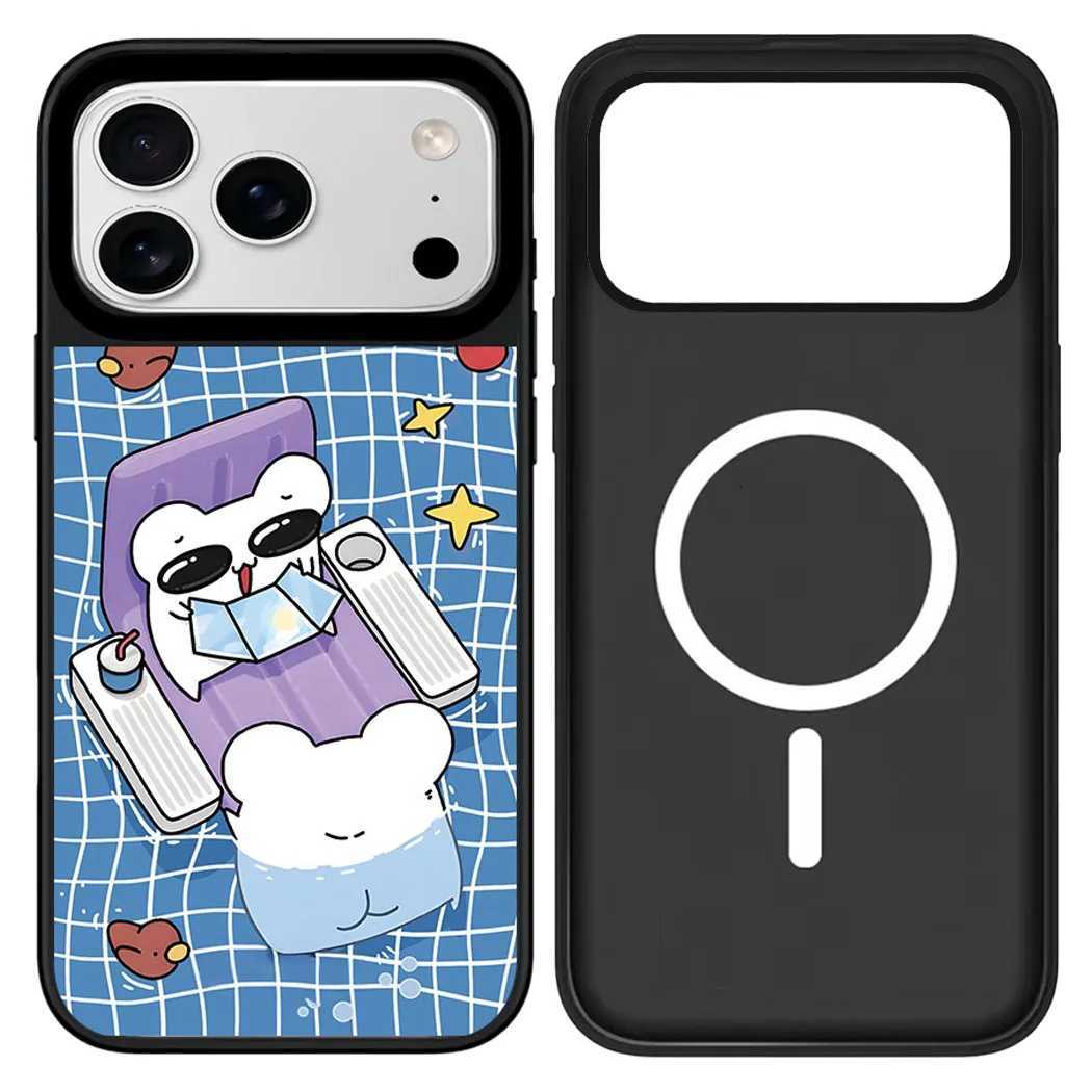 Cartoon Chicken Mirror Surface Cover for iPhone 12 13 14 15 16 17 Pro Max 17 Air Case - Protective Magnetic Case H251203