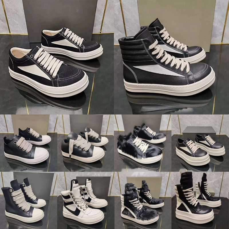 10A Top Quality With Box Women's/Men's Canvas Leather lace | High-Top Low-Top Platform Lace-Up Casual Winter Boots