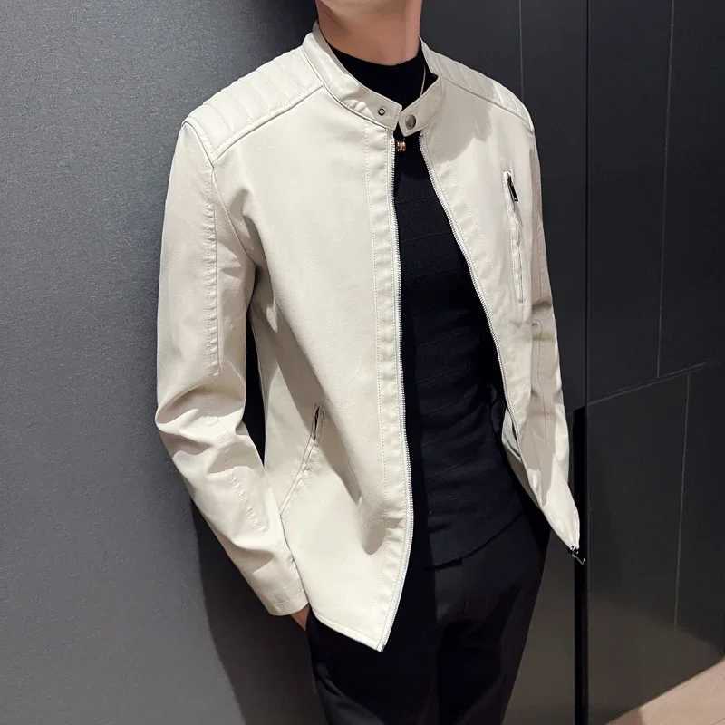 Mens Leather Jackets Fashion Trend Simple Personality Mens Spring PU Leather Mens Jackets Slim WindbreakerT251204