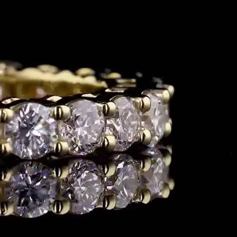 Wholesale S925 Sterling Silver VVS1 Moissanite Diamond Engagement and Wedding Ring Full Eternity Band Ring