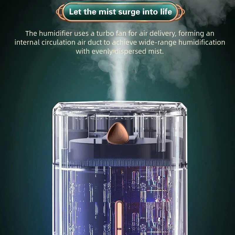 TINSOL 1000ml Air Humidifier LED Night Light Smart Power-Off Protection USB Portable Humidifier Ideal for He and Off C251204