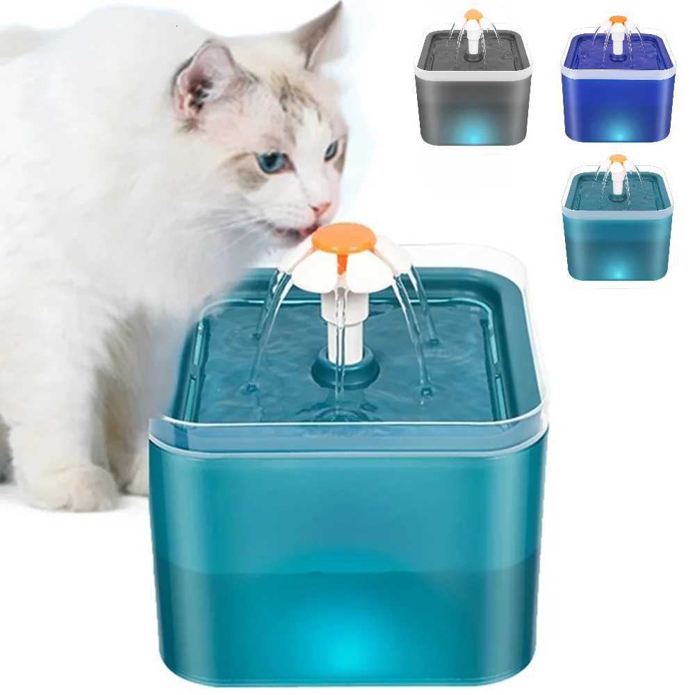 Cat Water Fountain Auto Filter LED Lighting USB Electric Mute Cat Drinker Bowl 2L Recirculate Filtring Drinker Water Dispenser M251204