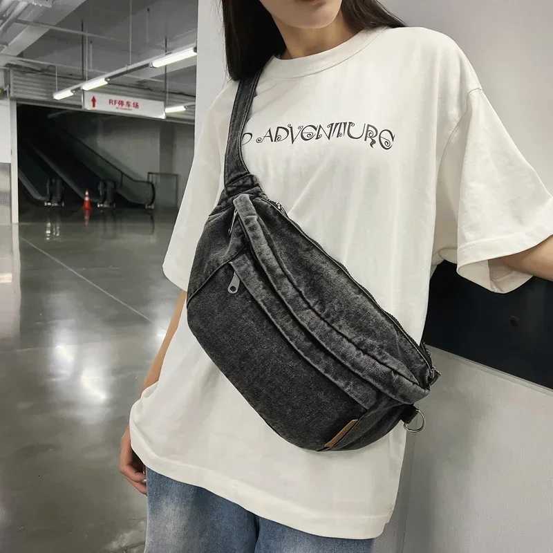 Denim Zipper Youth Ladies Waist Packs Advanced Sense Female Crossbody Bags on Sale 2024 Brand Hot Sale Bolsas Para MujeresT251204
