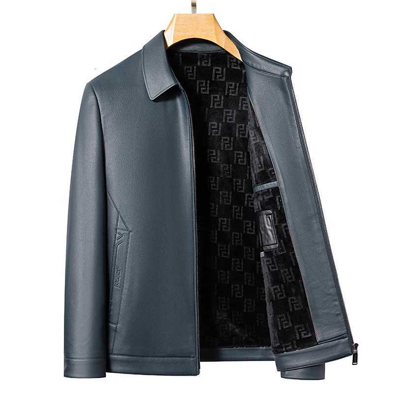 Autumn Natural Leather Jacket Mens Business Jacket Fashionable Slim Fit Top Black Brown Lapel Trendy Youth StyleT251204