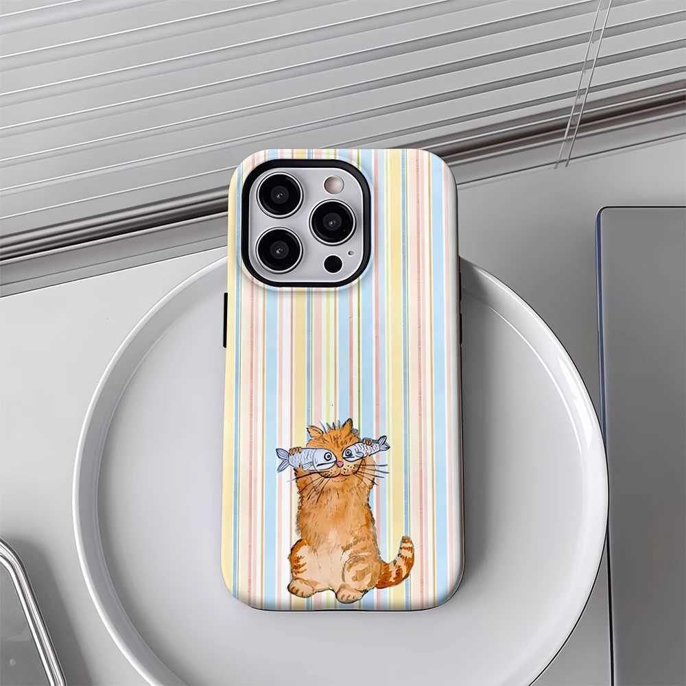 Cat with Fish IPhone17 Must-Haves Phone Case for IPhone 17 16 15 14 13 12 28 Pro Max Plus Double-layer Back Cover H251203