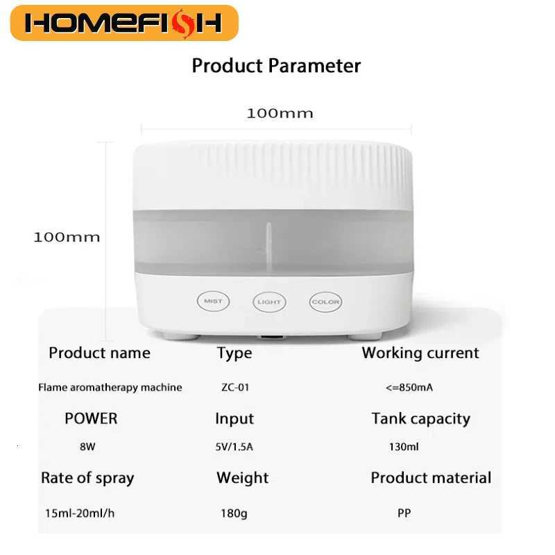 HEFISH 150ML Air Humidifier Portable Mini USB Ara Diffuser With Cool Mist For Bedro He Car Remote Control Colour C251204