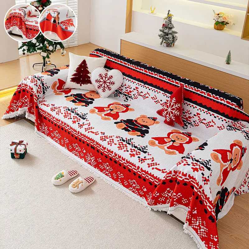 1PC-Christmas Day Snow Neale Sofa Towels Sofa Cover Fully Wrapped Non Slip Sofa Cushion M251204 - view 3