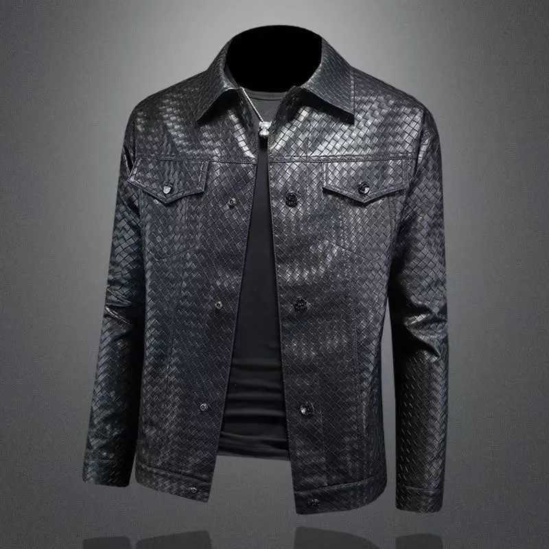 Men Leather Suit Jacket Men Slim Fit Short Coat Men Fashion Leather jacket Streetwear Casual Blazer Jackets Male OuterwearT251204