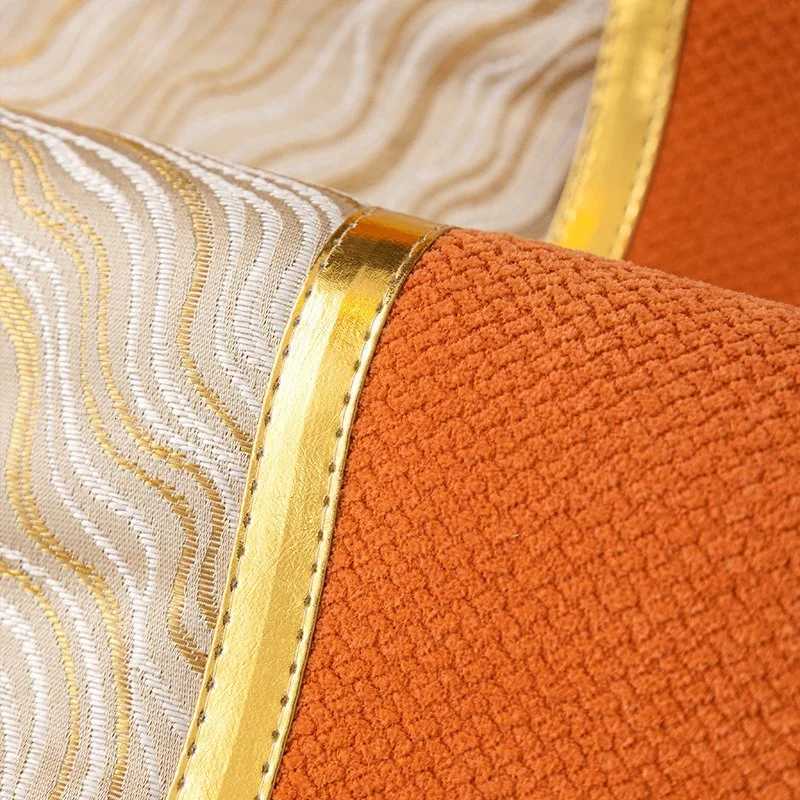 Chenille Orange Real Leather Sofa Cushion Fur Sofa Cover Non-slip and Dustproof Thick Soft Couch Cover Furniture Protector M251204 - view 4