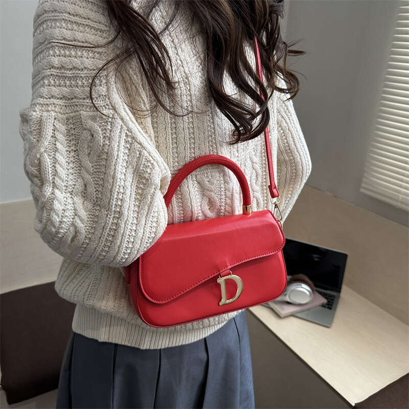 Bags Autumn Versatile Small Light Luxury Solid Color Women's Niche Handbag Elegant French Style Crossbody Bag