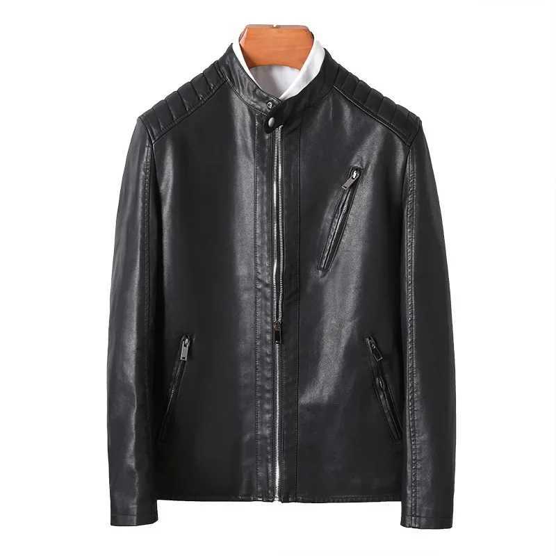 Mens Leather Jackets Fashion Trend Simple Personality Mens Spring PU Leather Mens Jackets Slim WindbreakerT251204