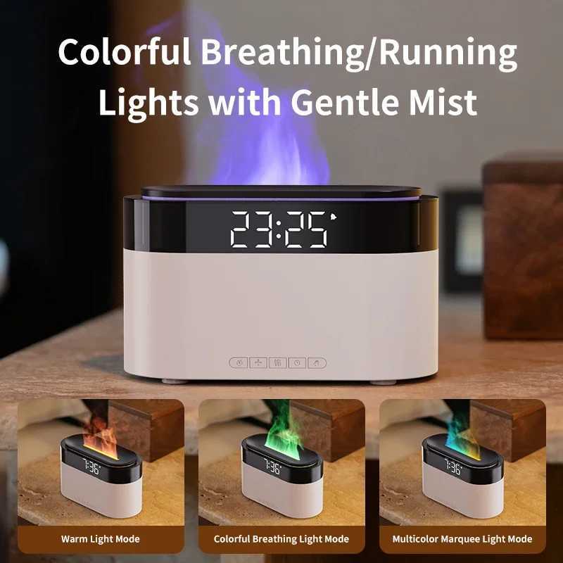 New Air Humidifier He Colorf Lamp USB Charge Remote Control Essential Oil Spray Ara Diffuser with Al Clock Humidifiers C251204